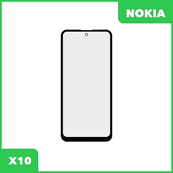 Стекло + OCA плёнка для переклейки Nokia X10 (черный)