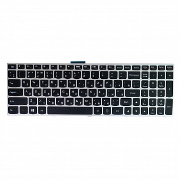 Клавиатура для ноутбука Lenovo IdeaPad G50-70, G50-30, черная с серой рамкой